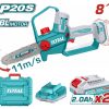 Total TGSLI20882E Σετ Κλαδευτικό Αλυσοπρίονο Μπαταρίας Li-ion 20V / 8" / 2Ah / 2 Μπαταρίες 2Ah σε Βαλίτσα Brushless Motor