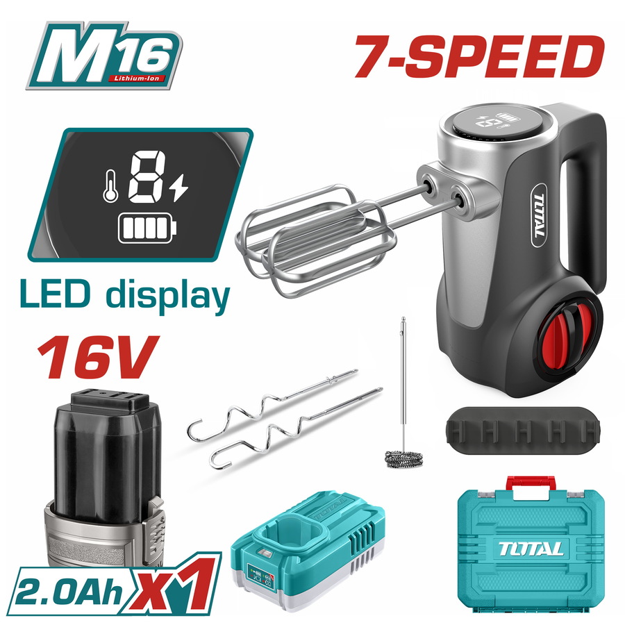 Total TMK023K Μίξερ Μπαταρίας Li-ion 16V / 2Ah / 1 Μπαταρία