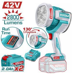 Total TWLI42896E Προβολέας Led Μπαταρίας Li-ion 42V / 50W / 2Ah / 2 Μπαταρίες