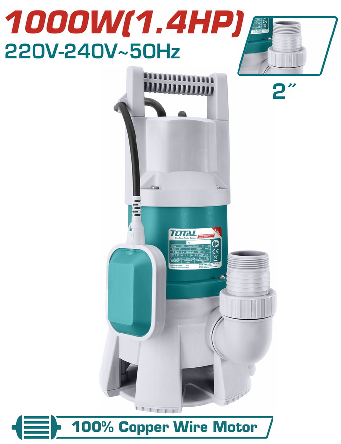 Total TWP810001 Αντλία Υποβρύχια Ακαθάρτων Υδάτων 1.000W