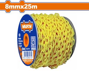 Wadfow WYJ6A08 Αλυσίδα Σήμανσης από Πλαστικό σε Κίτρινο Χρώμα 8mm / 25m Σε Ρολό
