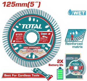 Total TAC061251 Διαμαντόδισκος Υγρής Κοπής 125 Χ 22.2mm Χ 1.6mm Λεπτός
