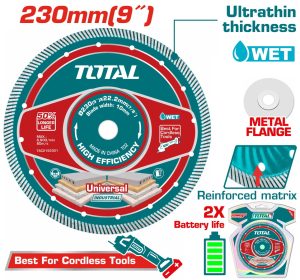 Total TAC2152301 Διαμαντόδισκος Υγρής Κοπής 230 Χ 22.2mm Χ 2.4mm Λεπτός