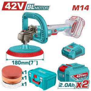 Total TAPLI42182E Γωνιακός Αλοιφαδόρος Μπαταρίας Li-ion 42V / 180mm / 2Ah / 2 Μπαταρίες Brushless Motor