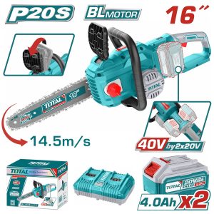 Total TGSLI401682 Σετ Αλυσοπρίονο Μπαταρίας Li-ion 40V / 4Ah / 2 Μπαταρίες Μπαταρίας Motor