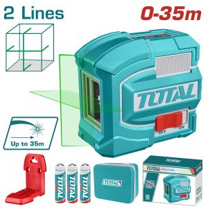 Total TLL156601 Αλφάδι Laser Αυτο-Οριζοντιούμενο 0-35m Πράσινες Ακτίνες 2 Lines