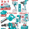 Total TOSLI251083E Σετ 5 Τεμάχια Εργαλείων Μπαταρίας Li-ion 20V / 4Ah / 2 Μπαταρίες Brushless Motor