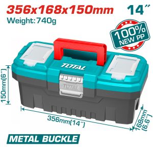 Total TPBX0142 Εργαλειοθήκη Χειρός Πλαστική  14" Με Μεταλλικά Κουμπώματα