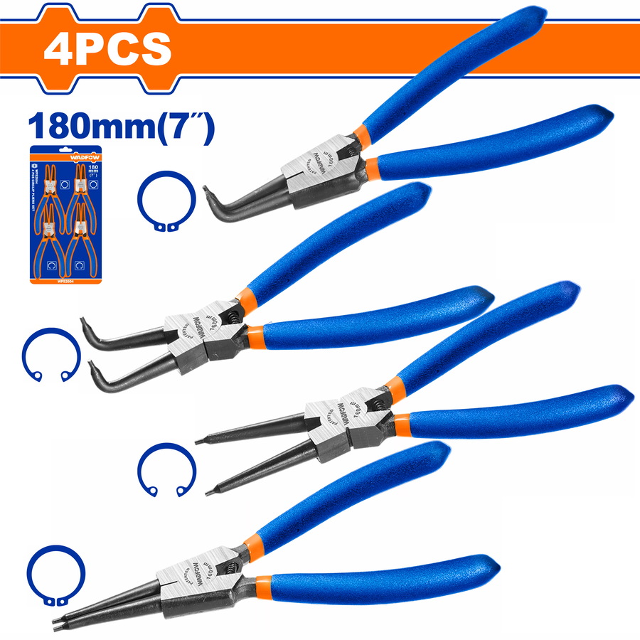 Wadfow WPS2604 Σετ Ασφαλειοτσιμπίδα 7" 4 Τεμάχια