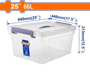 Wadfow WTB2370 Πλαστικό Κουτί Αποθήκευσης Διάφανο 25" / 66Lit