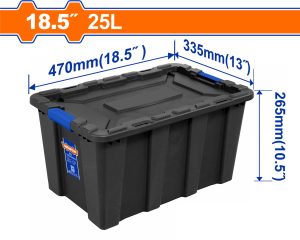 Wadfow WTB3325 Πλαστικό Κουτί Αποθήκευσης Μαύρο 18.5" / 25Lit