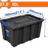 Wadfow WTB3380 Πλαστικό Κουτί Αποθήκευσης Μαύρο 27.5" / 80Lit