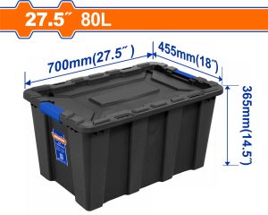 Wadfow WTB3380 Πλαστικό Κουτί Αποθήκευσης Μαύρο 27.5" / 80Lit