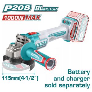 Total TAGLI27153E Γωνιακός Τροχός Μπαταρίας Li-ion 20V / 115mm Χωρίς Μπαταρία & Φορτιστή