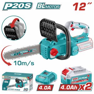 Total TGSLI201262E Σετ Αλυσοπρίονο Μπαταρίας Li-ion 20V / 12" / 4Ah / 2 Μπαταρίες Brushless Motor