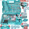 Total THKTHP41728E Σετ Μπουλονόκλειδο Μπαταρίας Li-ion 20V / 550Nm / 4Ah / 2 Μπαταρίες 172 Τεμάχια