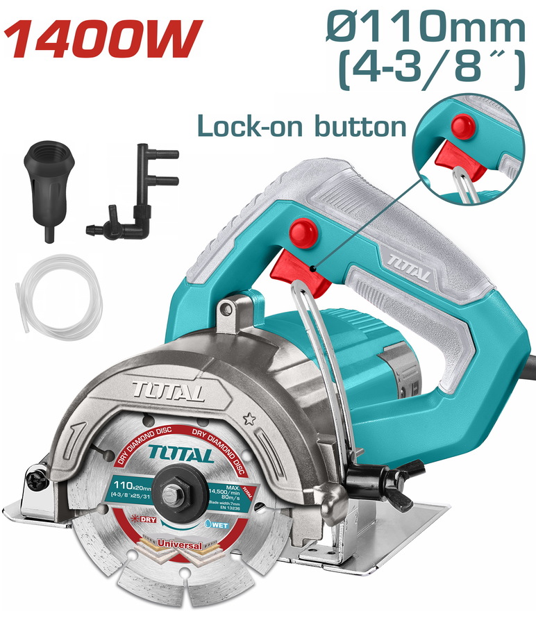 Total TS3141106 Κόφτης Υγράς Κοπής 1.400W / Φ-110mm
