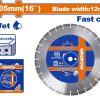 Wadfow WDC7502 Διαμαντόδισκος Ασφαλτοκόπτη Για Σκυρόδεμα Φ-405 Χ 25.4mm Για WQF2A16 / TP1016-2