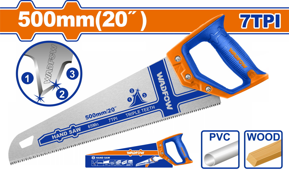 Wadfow WHW8G20 Πριόνι Ξύλου & PVC 50cm