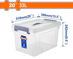 Wadfow WTB2335 Πλαστικό Κουτί Αποθήκευσης Διάφανο 20" / 33Lit