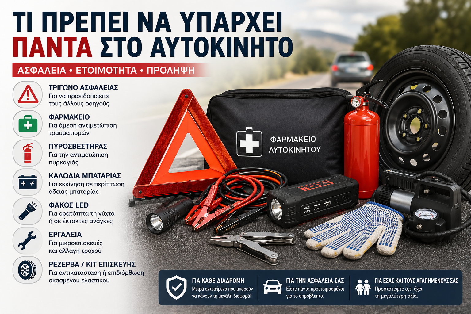 Τι πρέπει να υπάρχει πάντα στο αυτοκίνητο | Ο πλήρης οδηγός ασφαλείας 2026