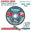 Total TAC21012525 Δίσκος Κοπής ίσιος ΙΝΟΧ/Μετάλλου 125 Χ 1mm σετ 25 Τεμαχίων σε Μεταλλικό Κουτάκι