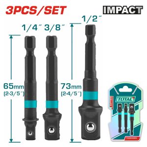 Total TAC273651 Σετ Αντάπτορες HEX 1/4" - 3/8" - 1/2" 3 Τεμάχια