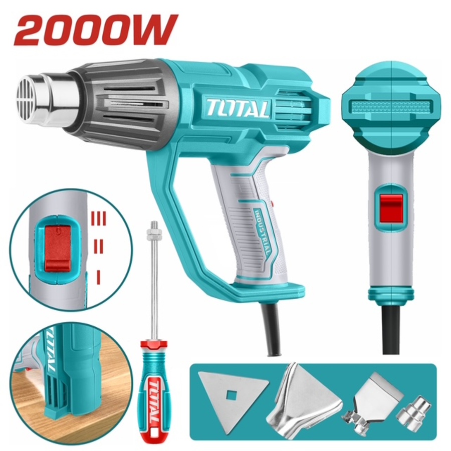 Total TB20078 Πιστόλι Θερμού Αέρα 2000W με Ρύθμιση Θερμοκρασίας εως και 450°C
