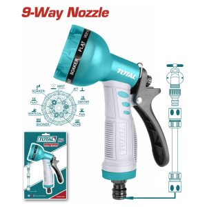 Total THWS010901 Πιστόλι νερού με 9 μοτίβα ψεκασμού