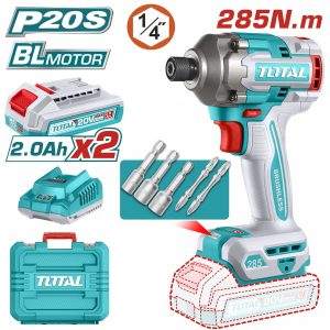 Total TIRLI2028E Παλμικό Κατσαβίδι Μπαταρίας Li-ion 20V / 2Ah / 285Nm / 2 Μπαταρίες BL Motor