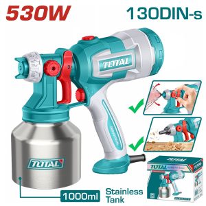 Total TT45061E Ηλεκτρικό Πιστόλι Βαφής Inox 530W / 1000ml (Με λειτουργία φυσητήρα)