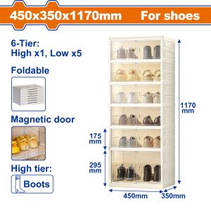 Wadfow WFCB1106 Παπουτσουθήκη Πτυσσόμενη Πλαστική 450 X 350 X 1170mm