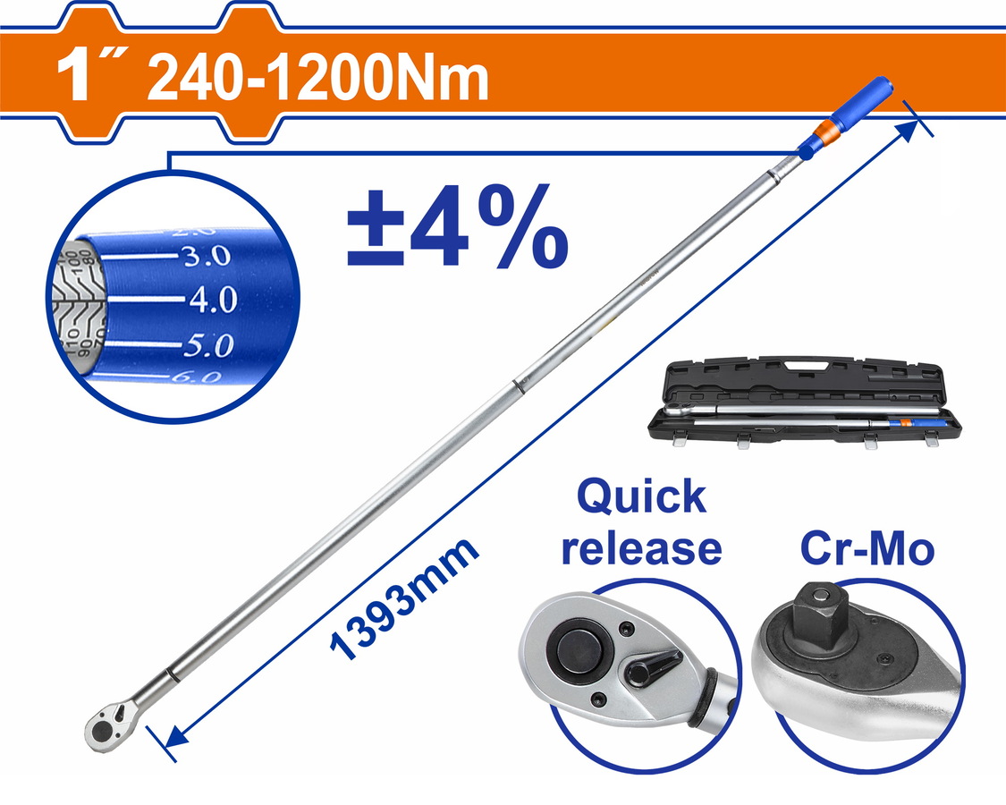 Wadfow WWQ9D41 Δυναμόκλειδο 1″ 1393mm / 240-1200Nm