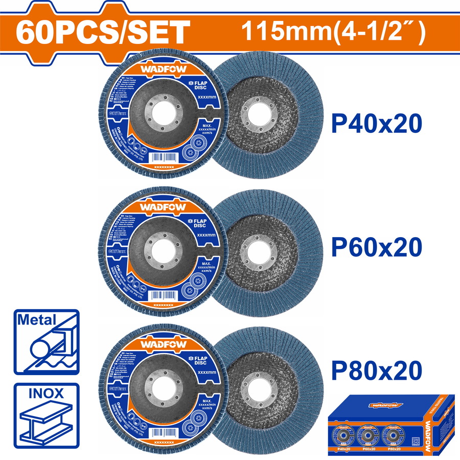 Wadfow WYL1355 Σετ Πολύπτερα Γυαλίσματος 115mm 60 Τεμάχια