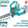 Total TGSLI2088 Αλυσοπρίονο Κλαδευτικό Μπατάριας Li-ion 20V / 8" Χωρίς Μπαταρία & Φορτιστή BL Motor