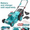Total TLMLI20185 Μηχανή Γκαζόν Μπαταρίας Li-ion 2X20V / 46cm Χωρίς Μπαταρία & Φορτιστή