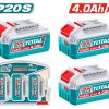Total TOSLI251296E Σετ Μπαταρίες 3 Τεμαχίων TFBLI2002 Li-ion 20V / 4Ah