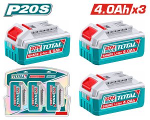 Total TOSLI251296E Σετ Μπαταρίες 3 Τεμαχίων TFBLI2002 Li-ion 20V / 4Ah