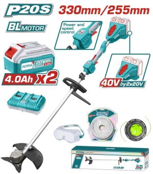 Total TSTLI200285 Θαμνοκοπτικό Μπαταρίας Li-ion 40V / 4Ah / 2 Μπαταρίες Brushless Motor