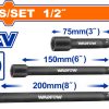 Wadfow WMS7403 Σετ Προεκτάσεις Αέρος Μαύρες 1/2" (3"/ 6" / 8") 3 Τεμάχια