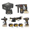 Cat DA41003 Combo-20 Γωνιακός DX314B, Δράπανο DX13B, Κατσαβίδι DX71B, Σκαπτικό DX21B, Εργαλειοθήκη