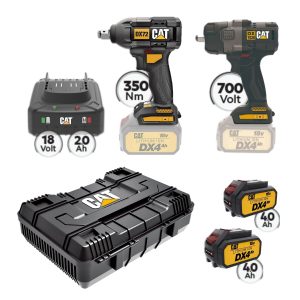 Cat Combo-26 Μπουλονόκλειδο DX72B, Μπουλονόκλειδο DX7020B, Πλαστική βαλίτσα