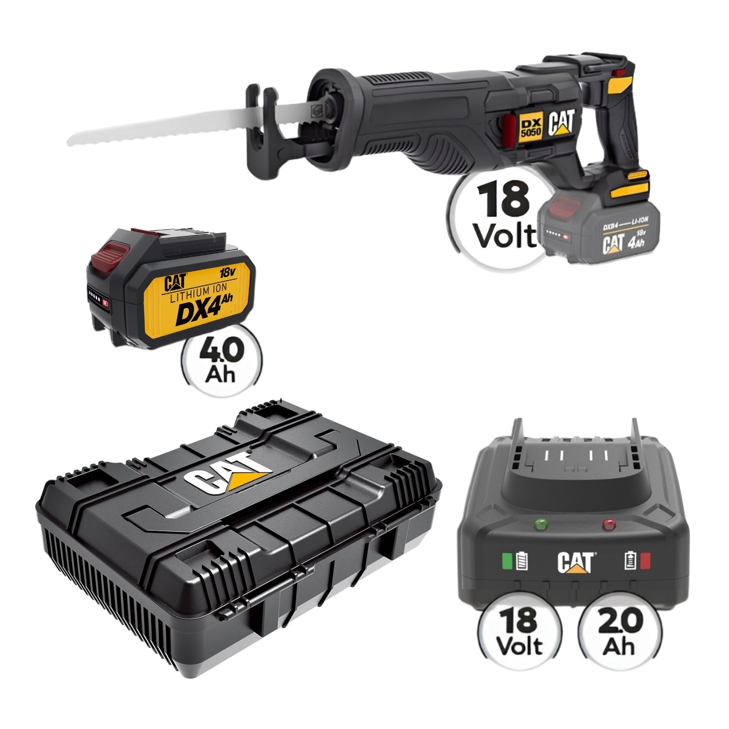 Cat Combo-38 Σπαθοσέγα DX5050B, Πλαστική βαλίτσα
