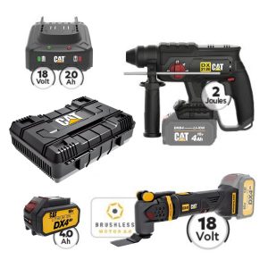 Cat Combo-52 Σκαπτικό DX2120B, Πολυεργαλείο DX41B, Πλαστική βαλίτσα