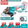 Total TAGLI4260182 Σετ Γωνιακός Τροχός 230mm Μπαταρίας Li-ion 42V / 4Ah / 2 Μπαταρίες Brushless Motor