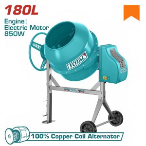 Total TCM1806-1 Μπετονιέρα Ηλεκτροκίνητη 180Lit / 850W / 1.2HP