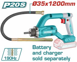 Total TCVLI202502 Δονητής Μπαταρίας Li-ion 20V / Φ-35 Χ 1200mm Χωρίς Μπαταρία & Φορτιστή