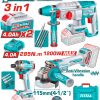 Total TOSLI260191E Σετ Παλμικό Κατσαβίδι & Γωνιακός Κατσαβίδι & Γωνιακός Τροχός & Πνευματικό Πιστολέτο Μπαταρίας Li-ion 20V