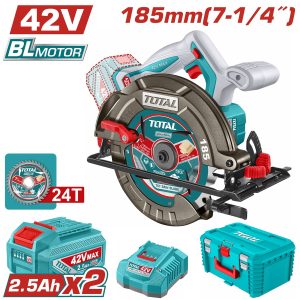 Total  TSLI4218512E Σετ Δισκοπρίονο Μπαταρίας Φ-185mm Li-ion 42V / 2.5Ah / 2 Μπαταρίες Brushless Motor