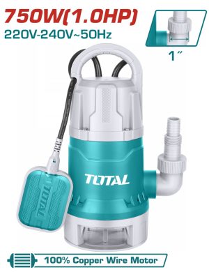 Total TWP87506 Υποβρύχια Αντλία Ακαθάρτων Υδάτων 750W